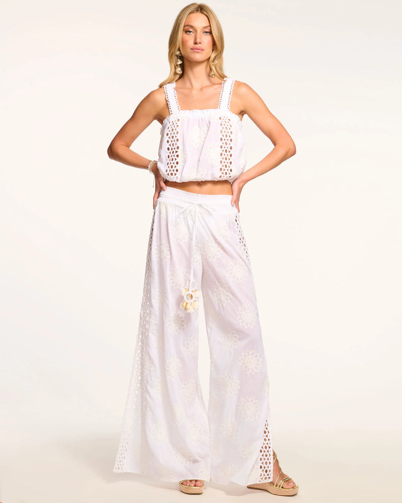 Ramy Brook - Milan Wide Leg Coverup Pant - White Floral