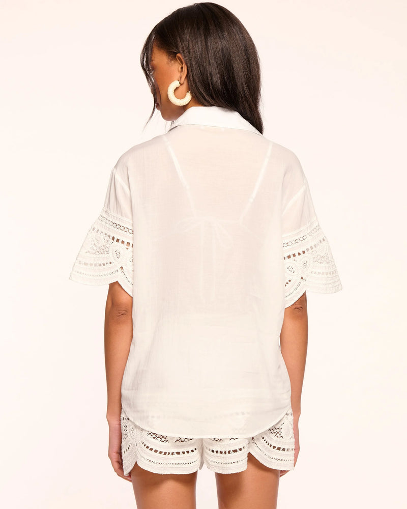 Ramy Brook - Shamaya Short Sleeve Coverup Top - White