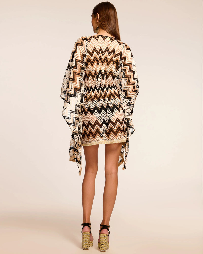 Ramy Brook - Mckala Chevron Coverup Mini Dress - Neutral Chevron