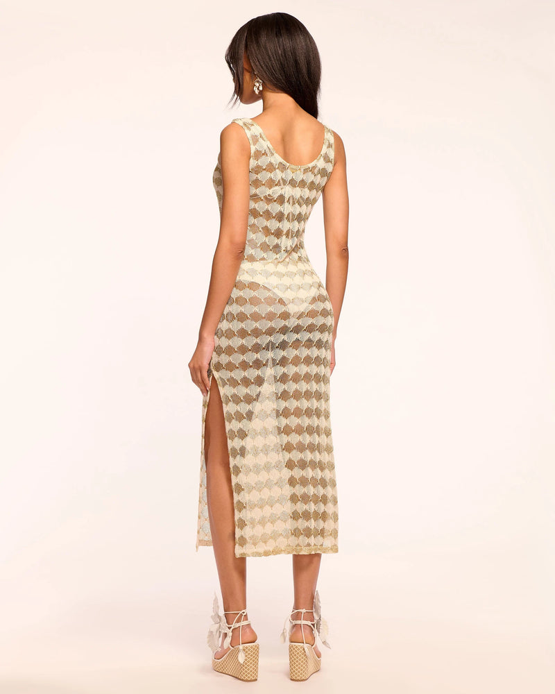 Ramy Brook - Angely Crochet Coverup Midi Dress - Gold Crochet