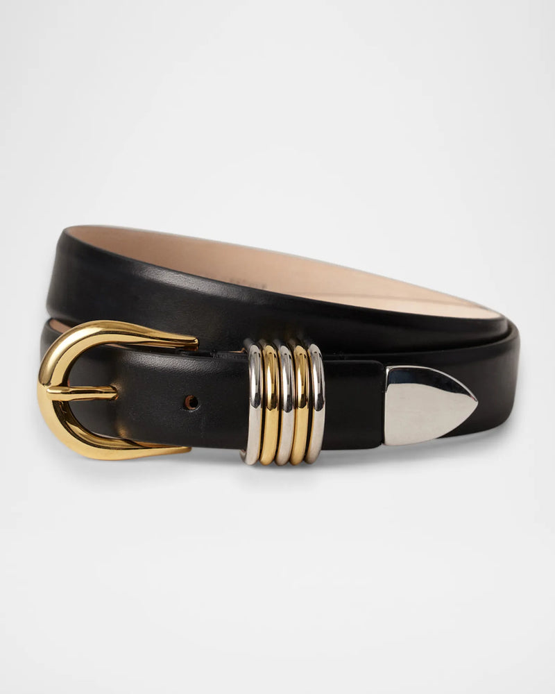 Déhanche - Hollyhock Mixed Metal Belt - Black/Silver/Gold