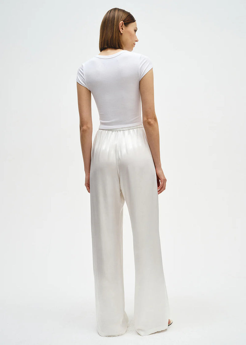 Enza Costa - Satin Wide Leg Pant - Cloud