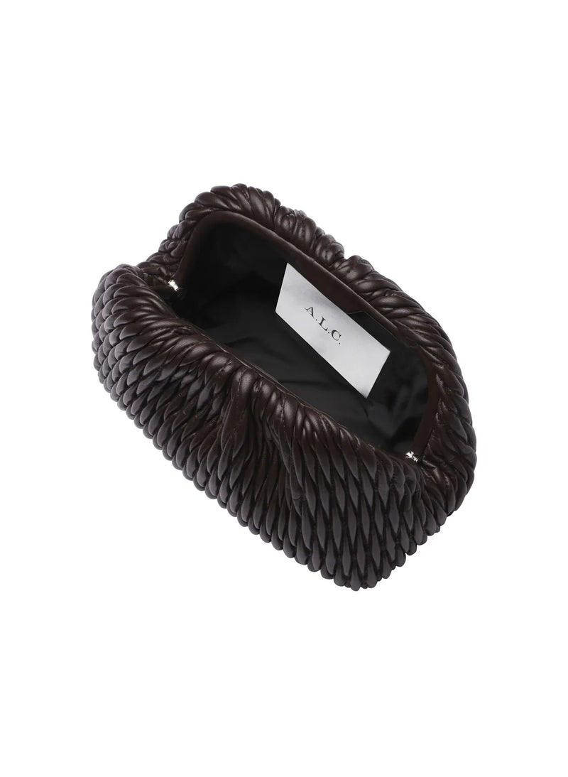 A.L.C - Enzo Woven Clutch Bag - Chocolate Plum