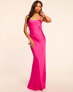 Ramy Brook - Hansel Cowl Neck Sleeveless Gown - Hot Pink