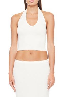 Eterne - Cropped Halter Top - Cream