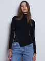 L/S Assymetrical Button Rib