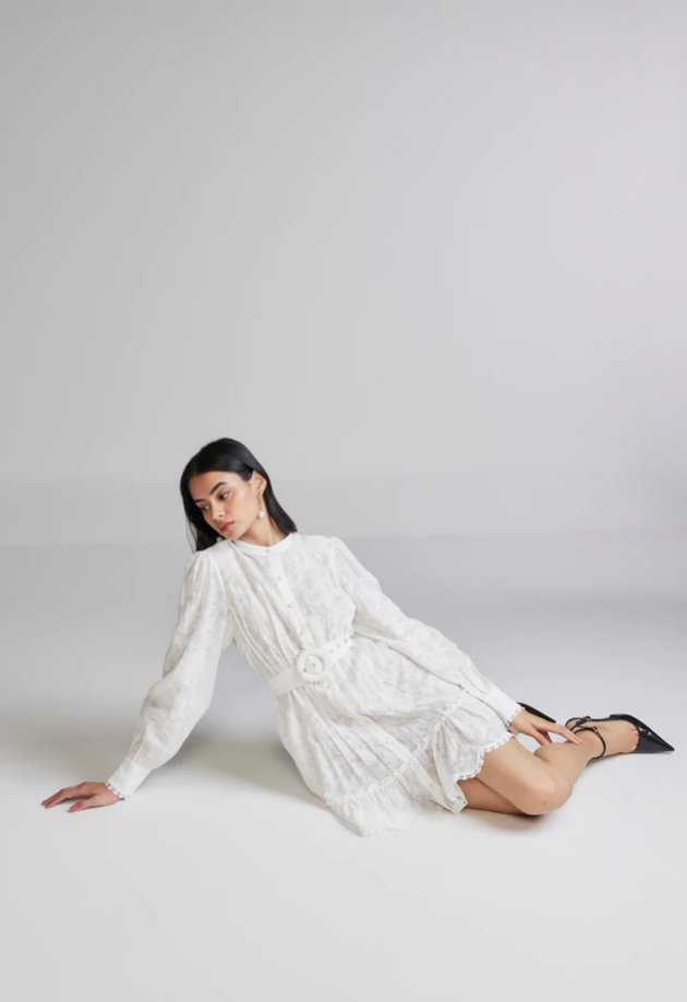 Hemant and Nandita Short Dress with Belt | White | Size L | Shopbop Hemant and Nandita Short Dress with Belt | White | Size L | Shopbop