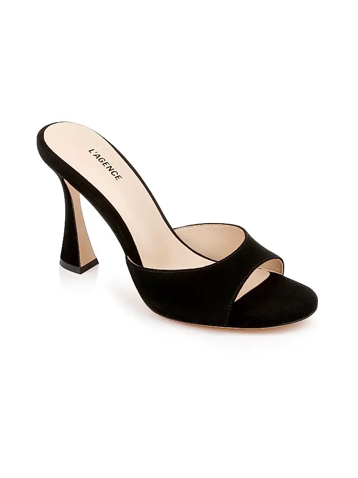 L’agence - Avery Open Toe Mules - Black Suede
