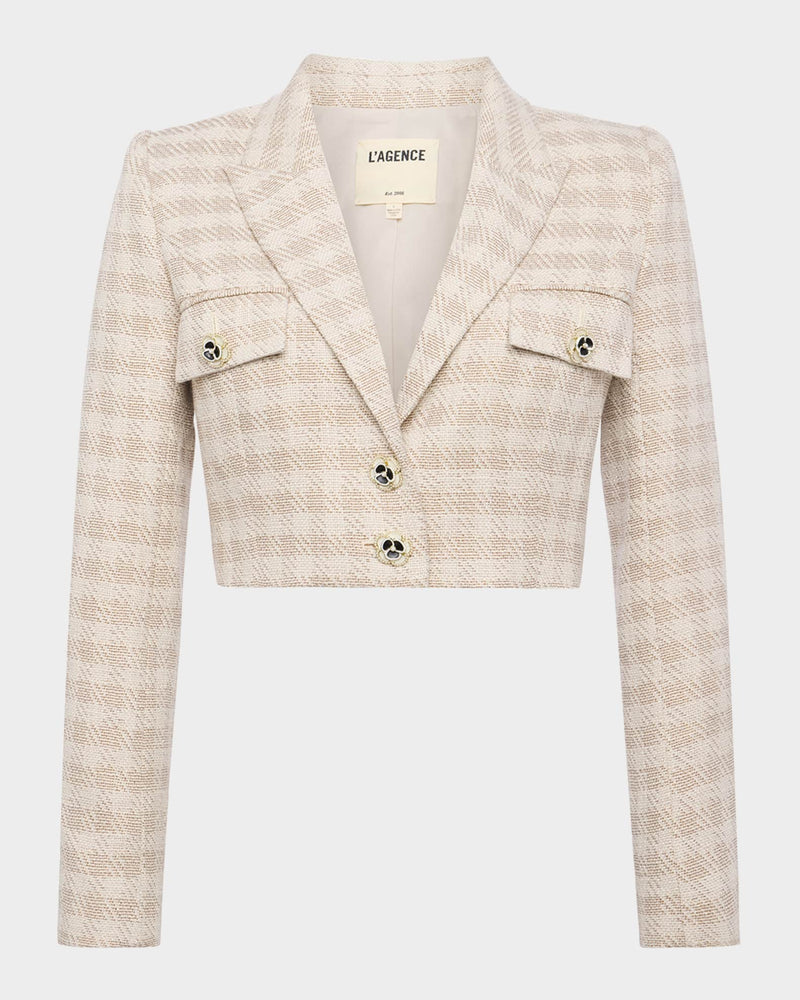 L’agence - Maura Cropped Jacket - Ecru/Gold