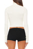 Eterne - Cropped Fitted Turtleneck Top - Cream