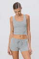 Eterne - Square Neck Tank - Heather Grey