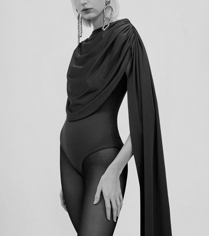 Maygel Coronel - Burano Draped Bodysuit - Emerald Green