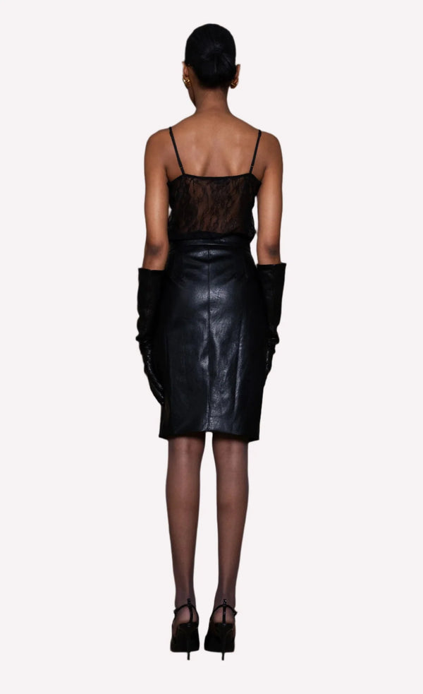 Nonchalant - Leo Vegan Leather Skirt - Black