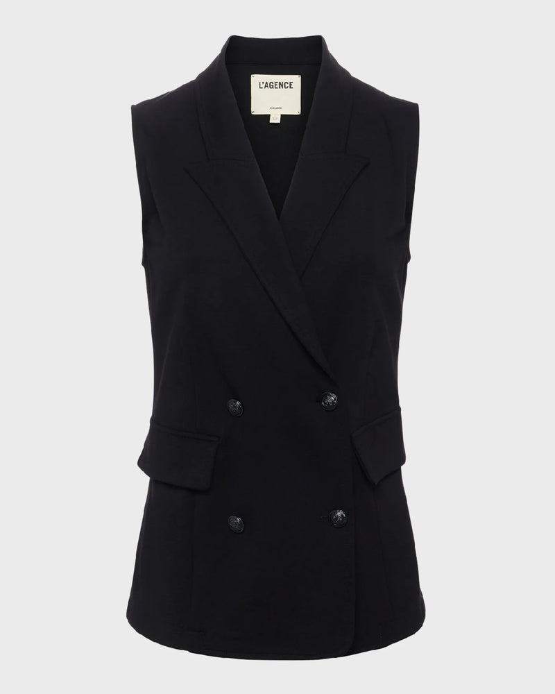 L’agence - Aldora Double-Breasted Vest - Black