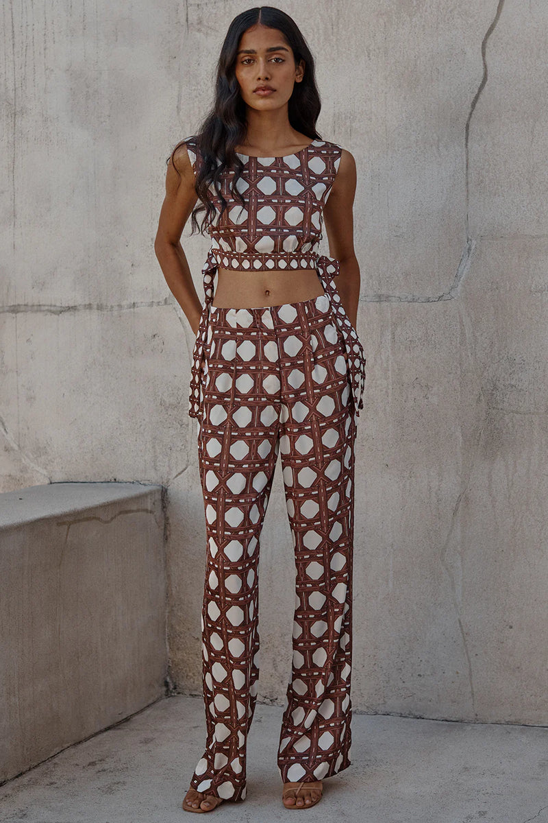 Misa - Olena Top - Choco Rattan Tile