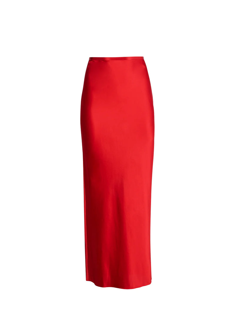 Fleur Du Mal - Rose Valentine Midi Skirt - Rouge