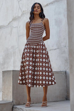 Misa - Roxie Dress - Choco Rattan Pop Mix