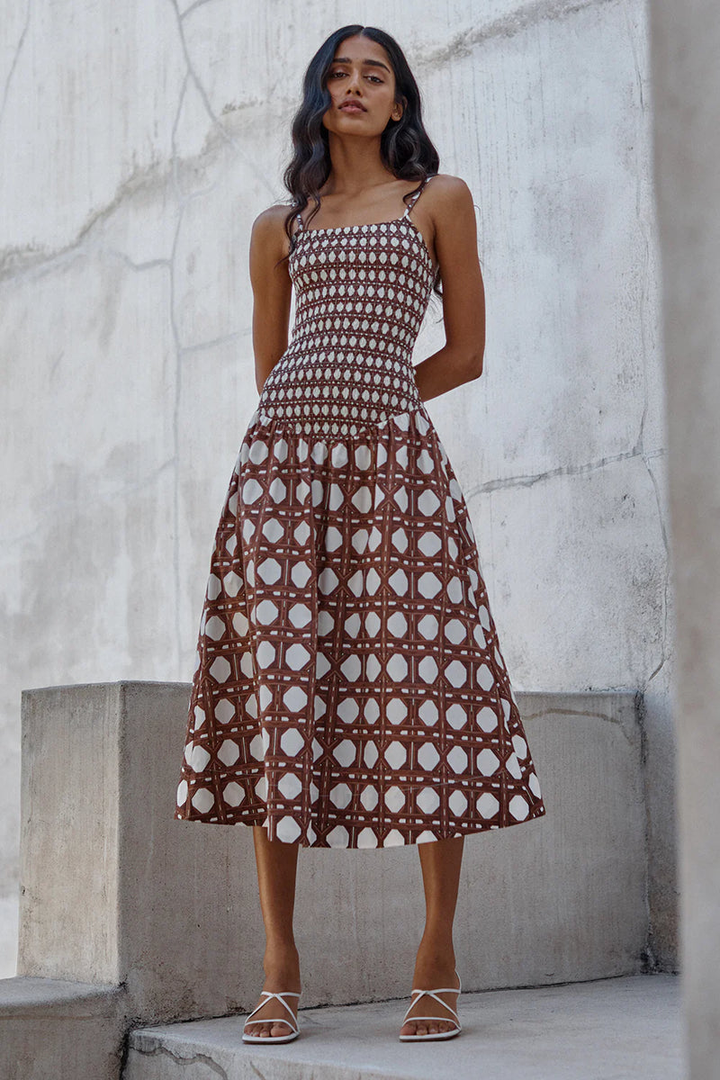 Misa - Roxie Dress - Choco Rattan Pop Mix