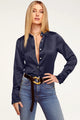 Ramy Brook - Victoria Silk Button Down Blouse - Navy