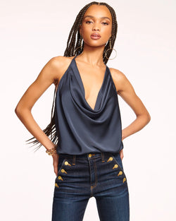 Ramy Brook - Hettie Cowl Neck Halter Top - Navy