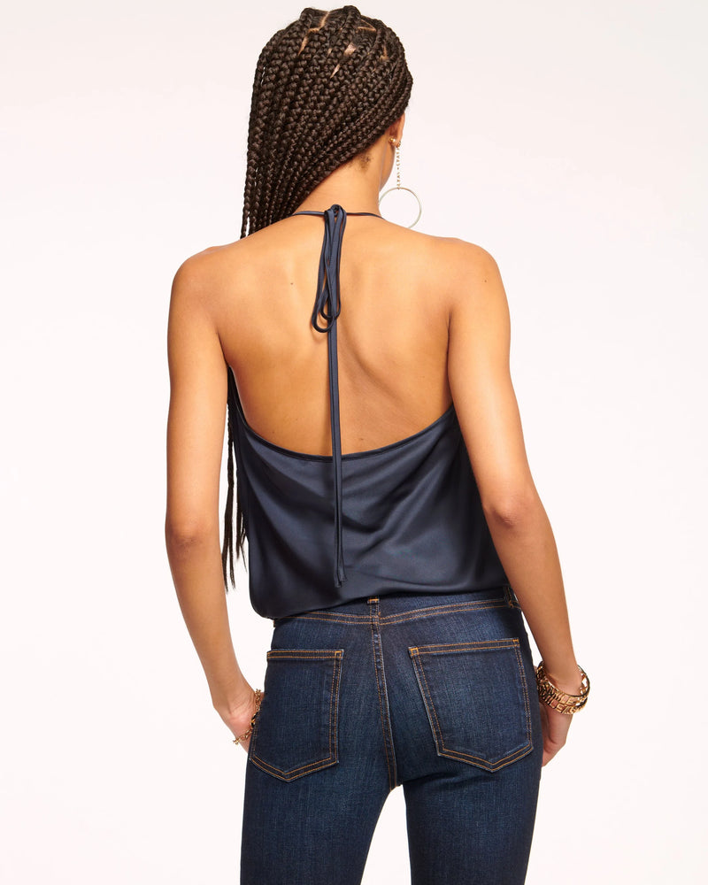 Ramy Brook - Hettie Cowl Neck Halter Top - Navy