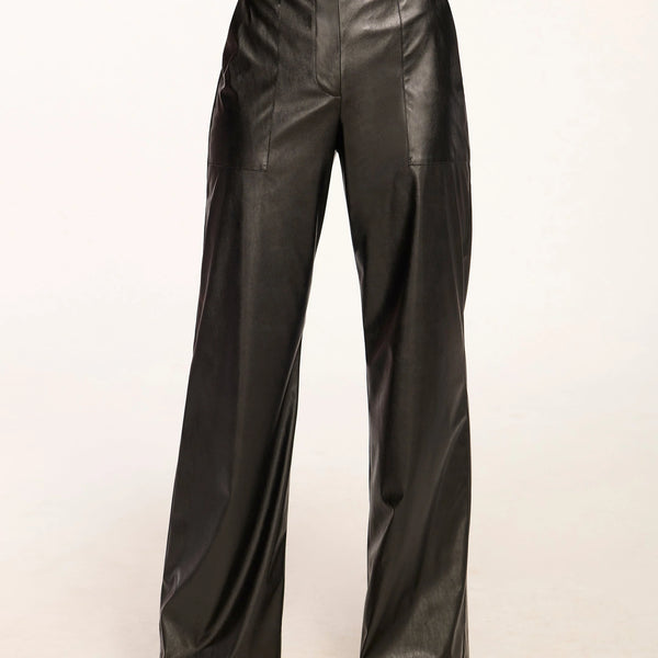 Ramy Brook - Jace Faux Leather Wide Leg Pant - Black