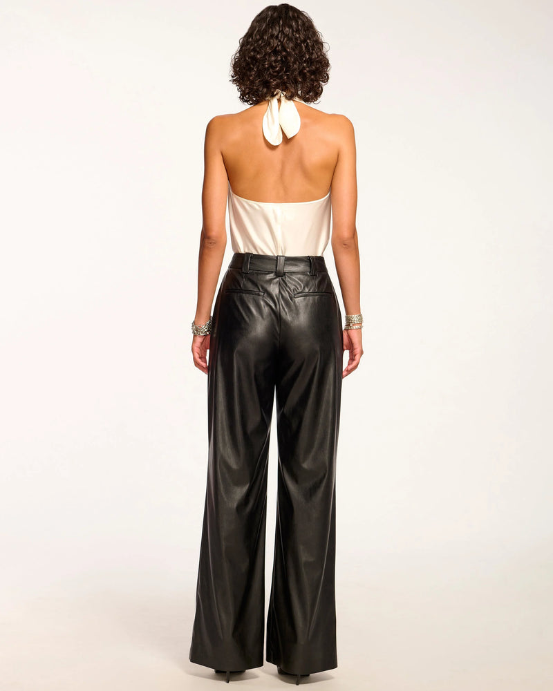 Ramy Brook - Jace Faux Leather Wide Leg Pant - Black