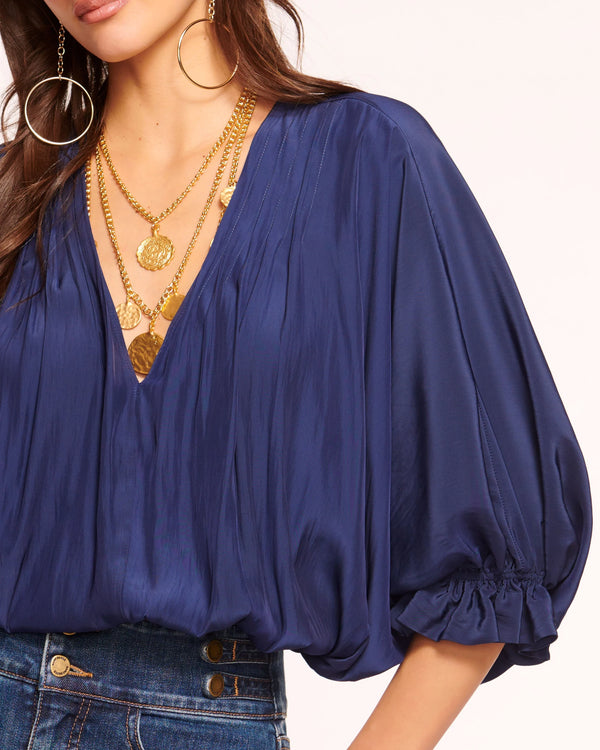 Ramy Brook - Vina V Neck Blouse - Navy