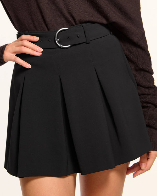 Ramy Brook - Donia Pleated Belted Skort - Black