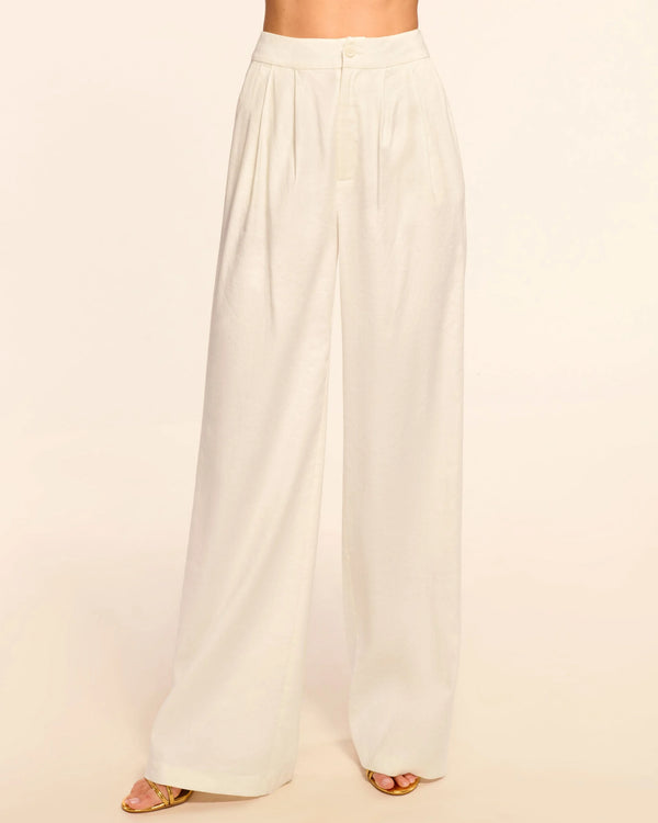 Ramy Brook - Carly Pleated Linen Pant - White Floral