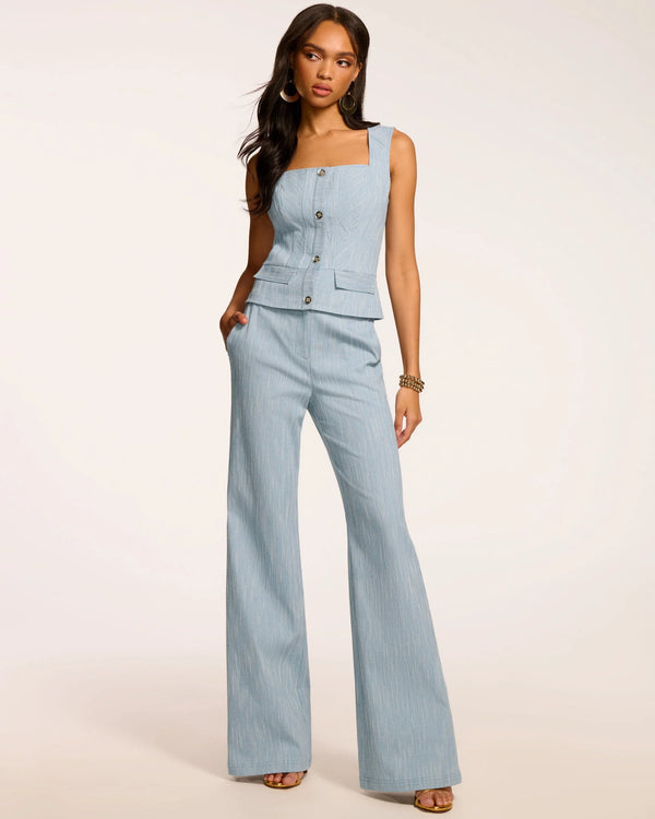 Ramy Brook - Naima Textured Mid-Rise Pant - Light Indigo