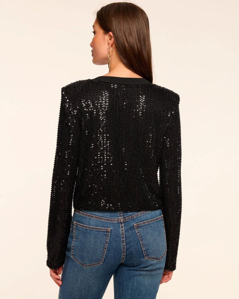 Ramy Brook - Anna Beaded Sequin Jacket - Navy Beaded Mesh