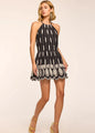 Ramy Brook - Kaelyn Embroidered High Neck Mini Dress - Black Lace