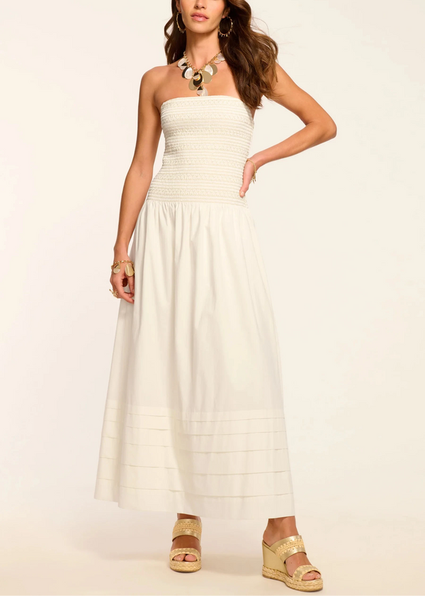 white smocked maxi dress Women's Cotton Embroidered Eyelet White sleeveless maxi dress smocked detailing adjustable spaghetti straps 100% cotton Smocked White Dresses | Nordstrom