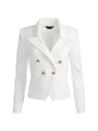 Alice + Olivia - Sable Double Breasted Cropped Blazer - Off White