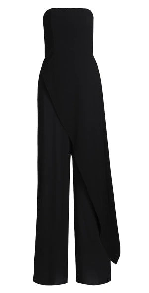 Alice + Olivia - Alondra Strapless Asymmetric Jumpsuit - Black