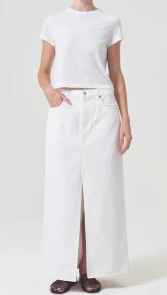 Agolde - Leif Maxi Denim Skirt - Milkshake