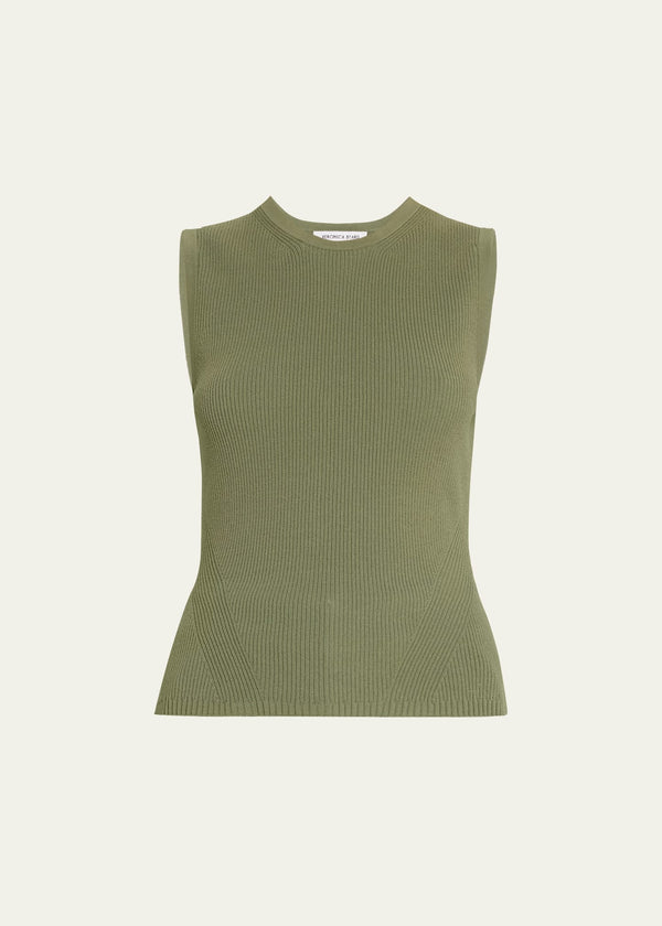 Veronica Beard - Sid Sleeveless Crew-Neck Pullover - Stone Army