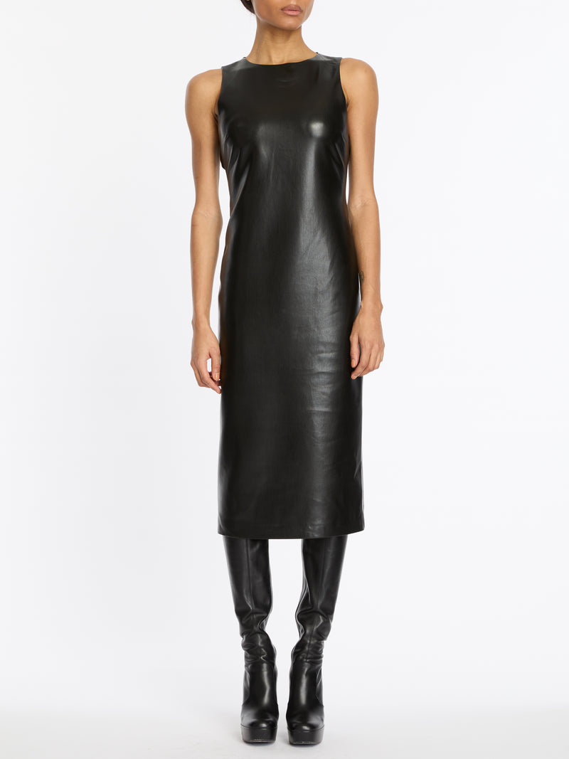 Alice + Olivia - Wynell Vegan Midi Dress - Black