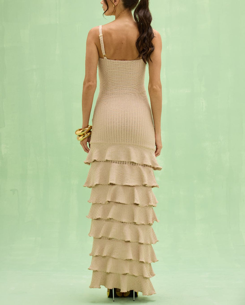Patbo - Stella Mesh Maxi Dress - Beige