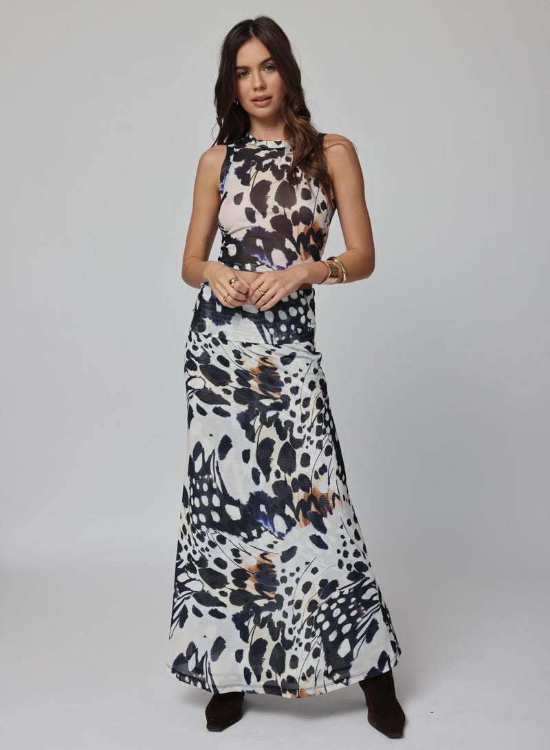 Stillwater - Mesh Maxi Skirt - Monarch