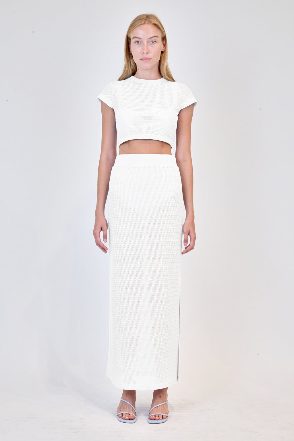 Simkhai - Nicky Crochet Midi Skirt - White
