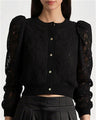 Alice + Olivia - Kitty Lace Overlay Cardigan - Black