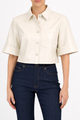 Cinq á Sept - Vegan Leather Aiden Top - Ivory