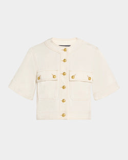Veronica Beard - Elias Short Sleeve Jacket - Ecru