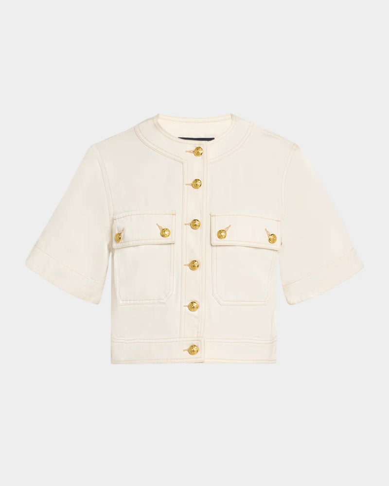 Veronica Beard - Elias Short Sleeve Jacket - Ecru