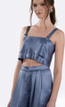 Astrid Crop - Steel Blue