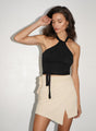 LNA - Simone Wrap Top - Black Crepe