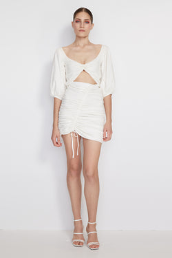 Amur - Kit Ruched Skirt - White