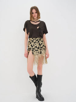 Golden A-Line Mini Skirt - Women - Ready-to-Wear